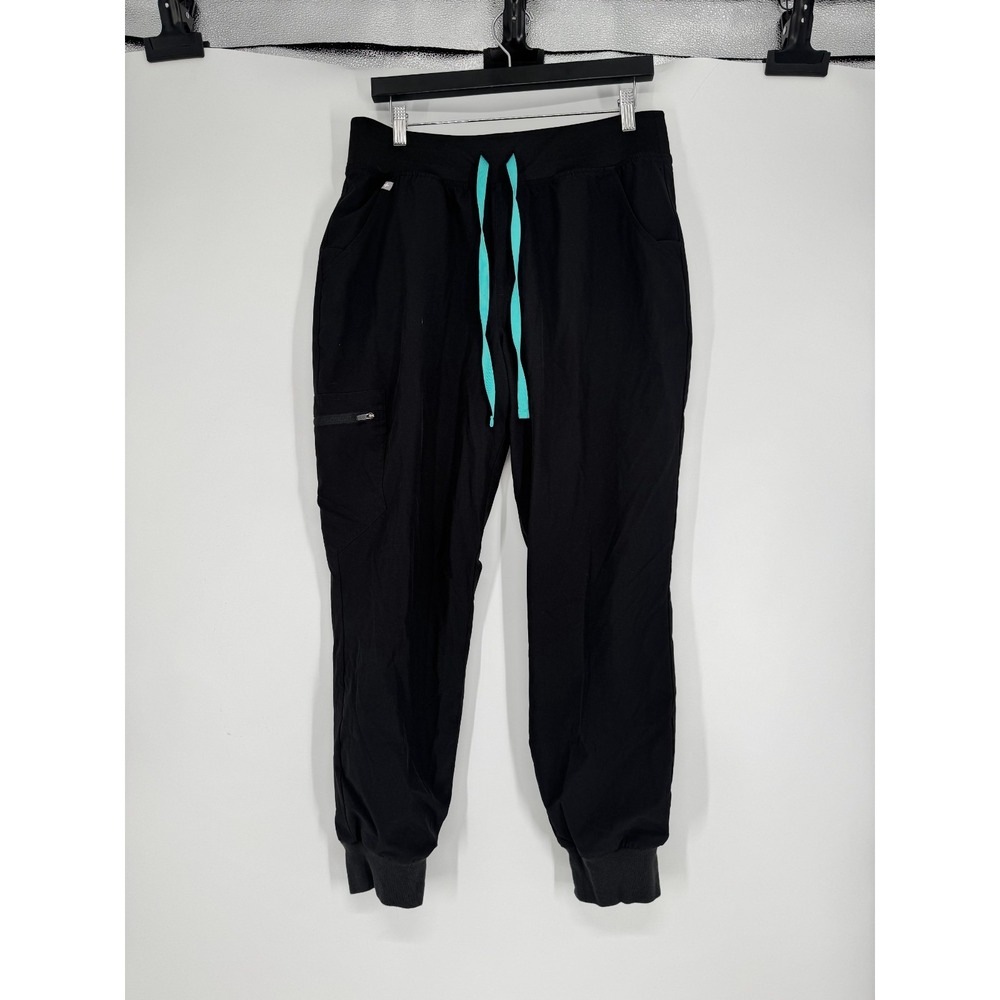 FIGS Zamora Freex Lined Jogger Scrub Pants Black Blue Womens LP Large Petite